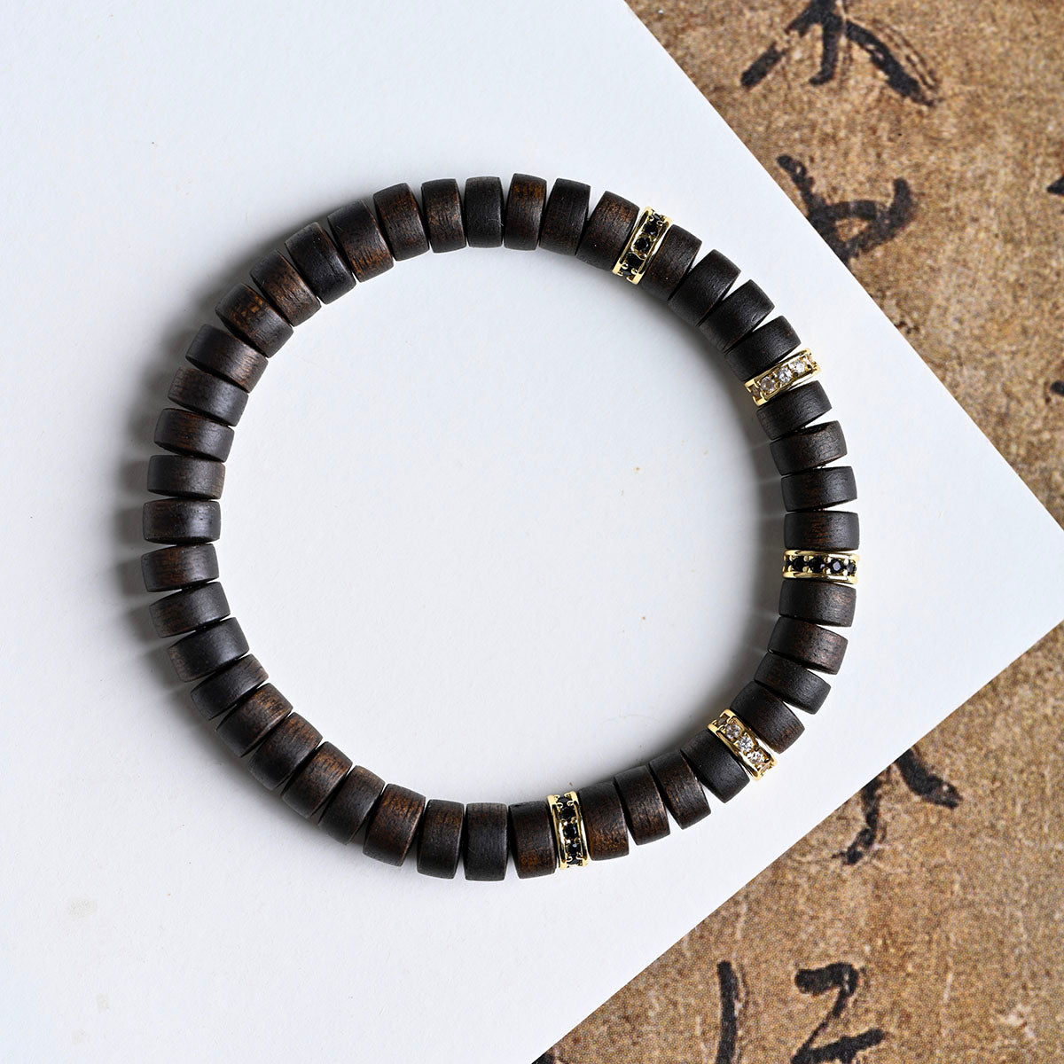 Flat Disc Agarwood Bracelet