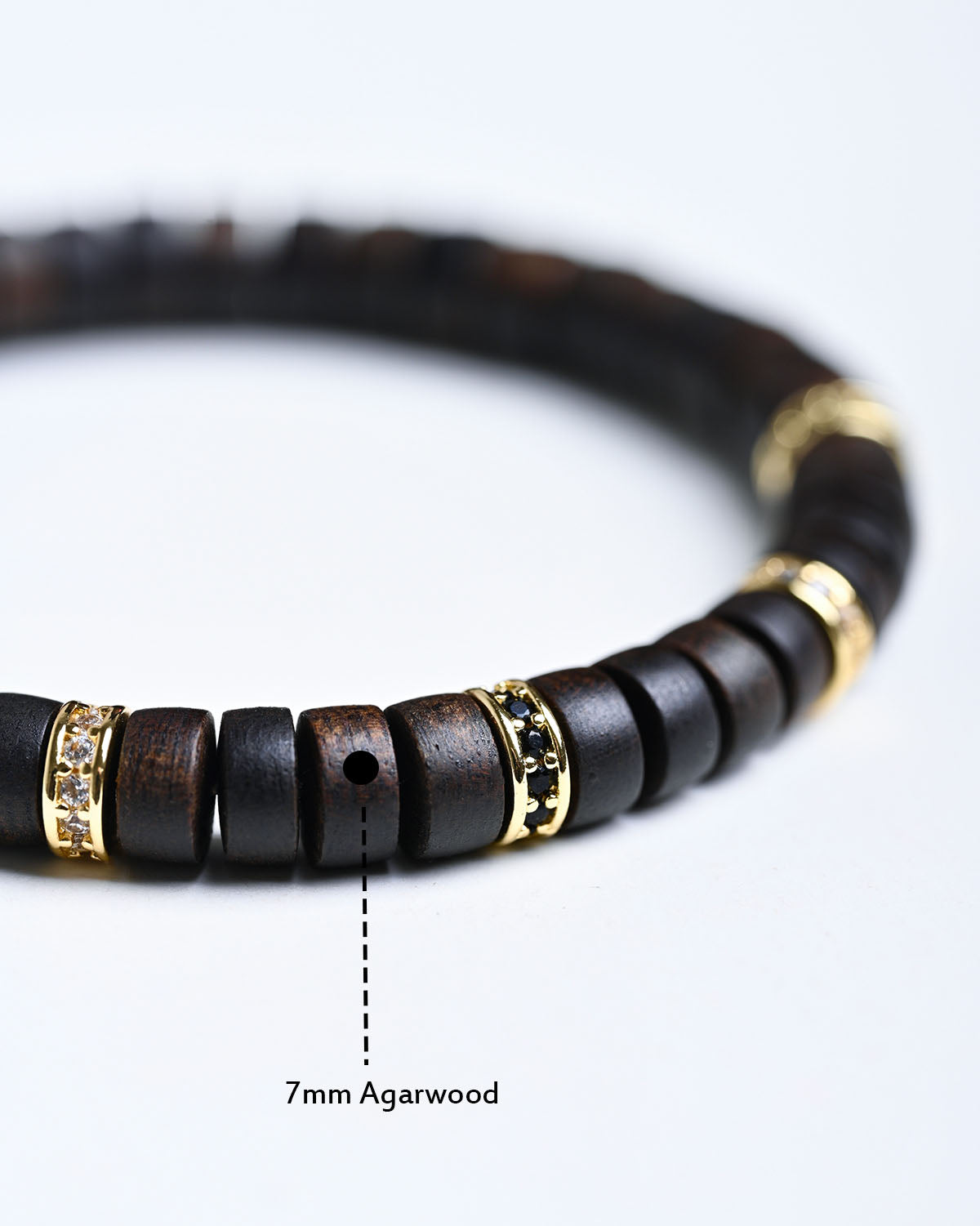 Flat Disc Agarwood Bracelet