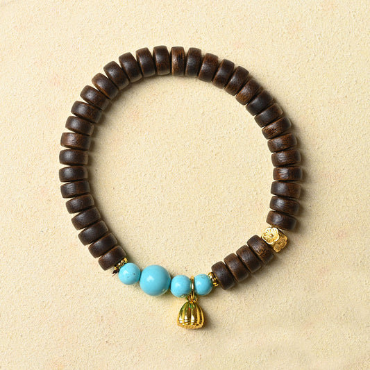 Agarwood & Turquoise Bracelet