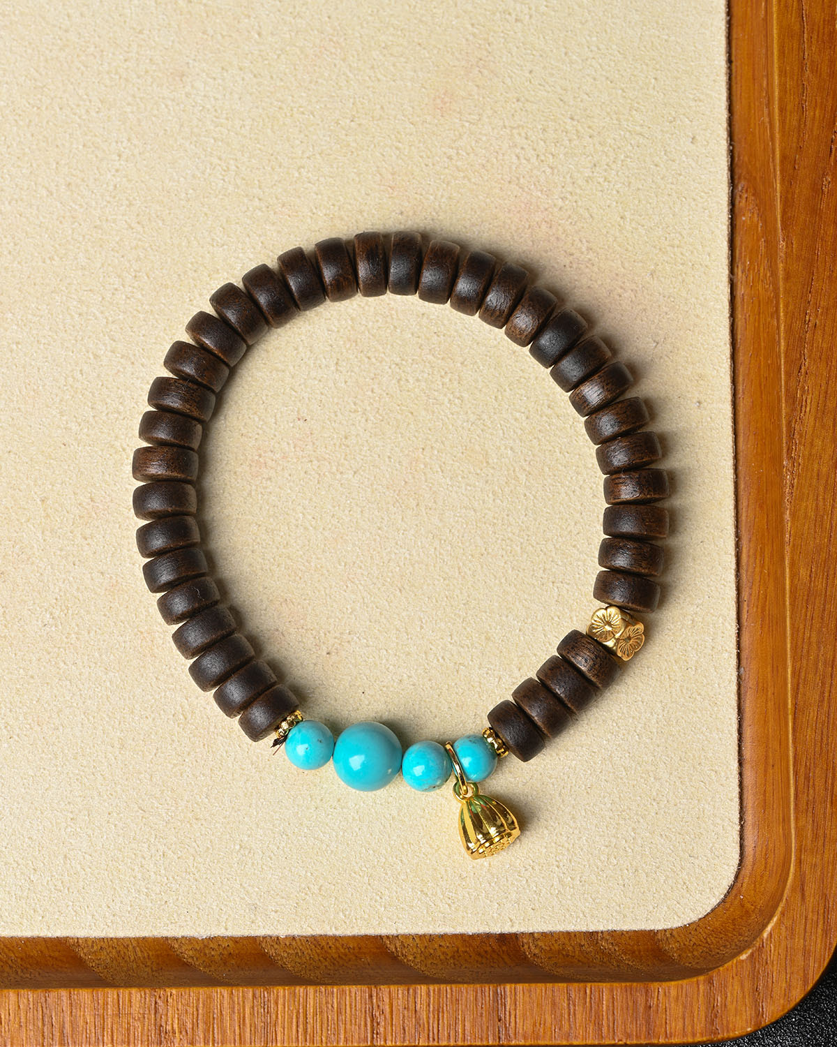 Agarwood & Turquoise Bracelet