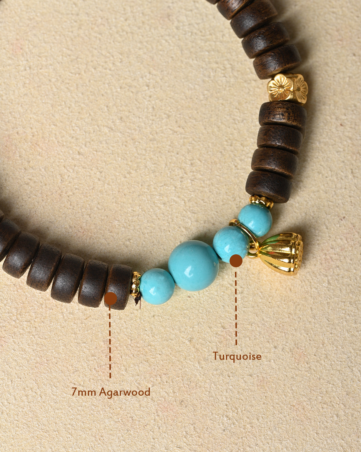 Agarwood & Turquoise Bracelet