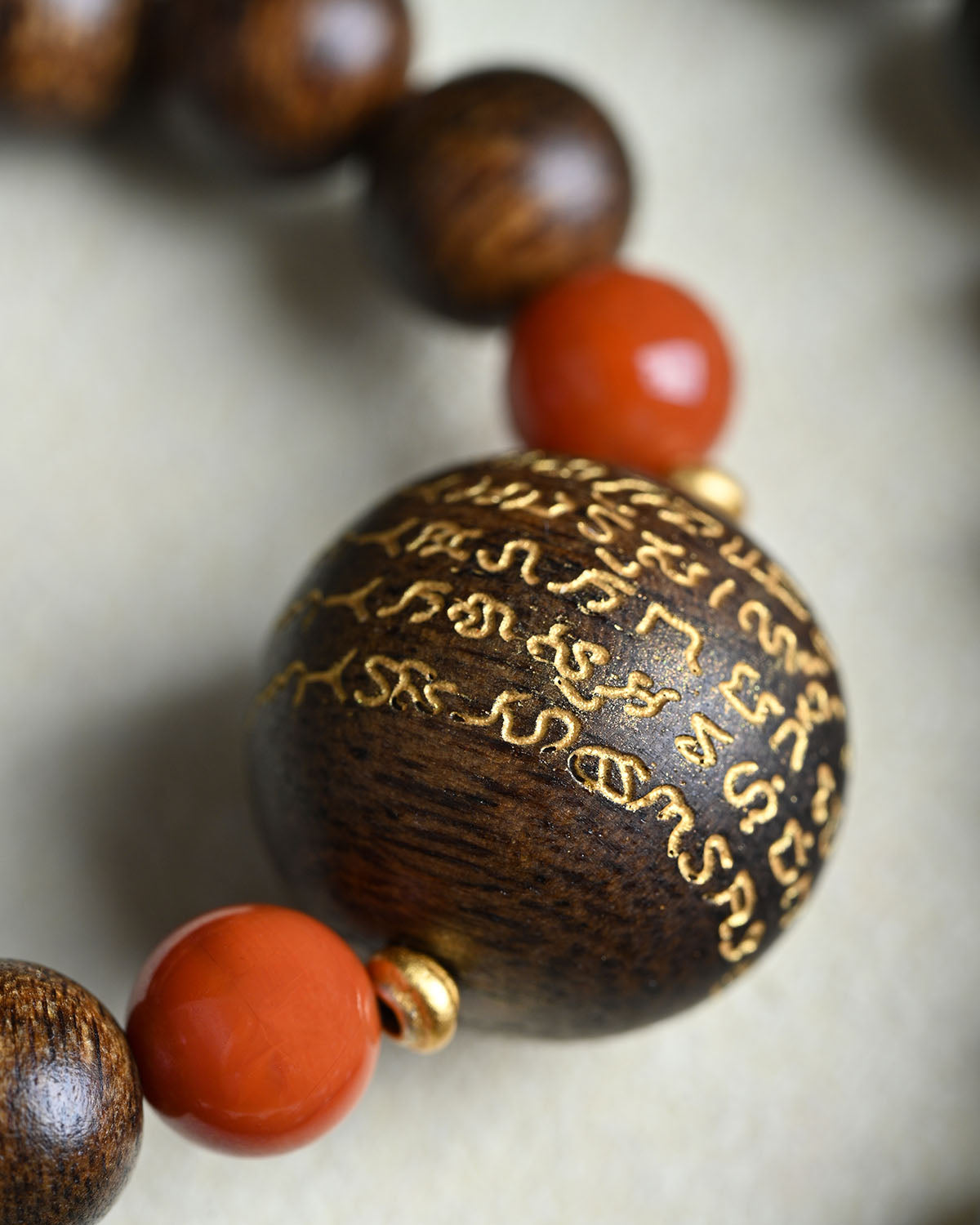 Buddhist Scripture Agarwood Bracelet Double Tour